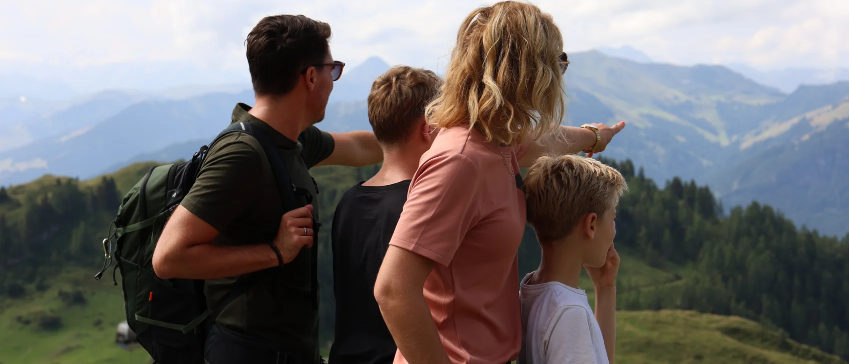 Family on a mountain