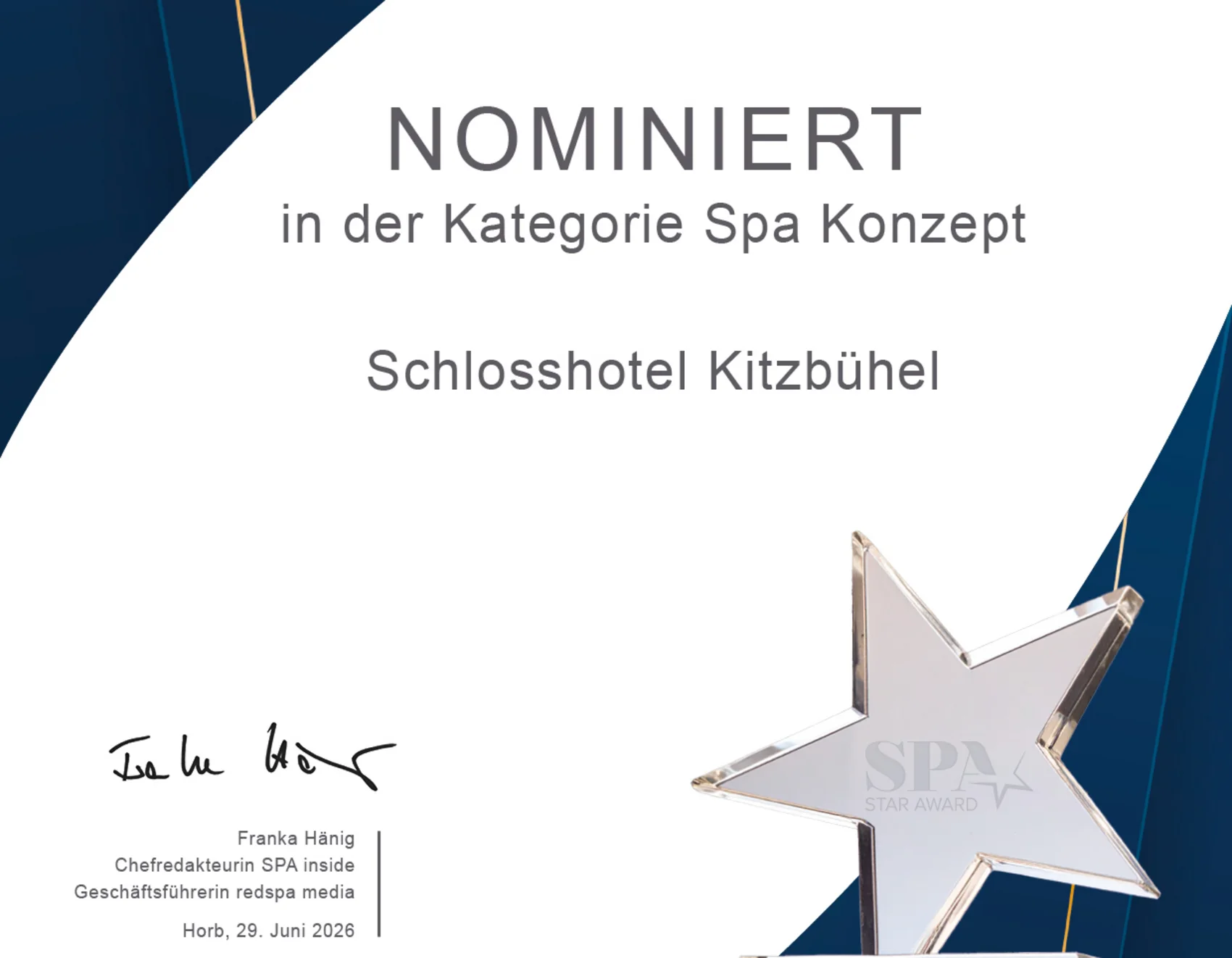 Spa Star Award Spa Star Award